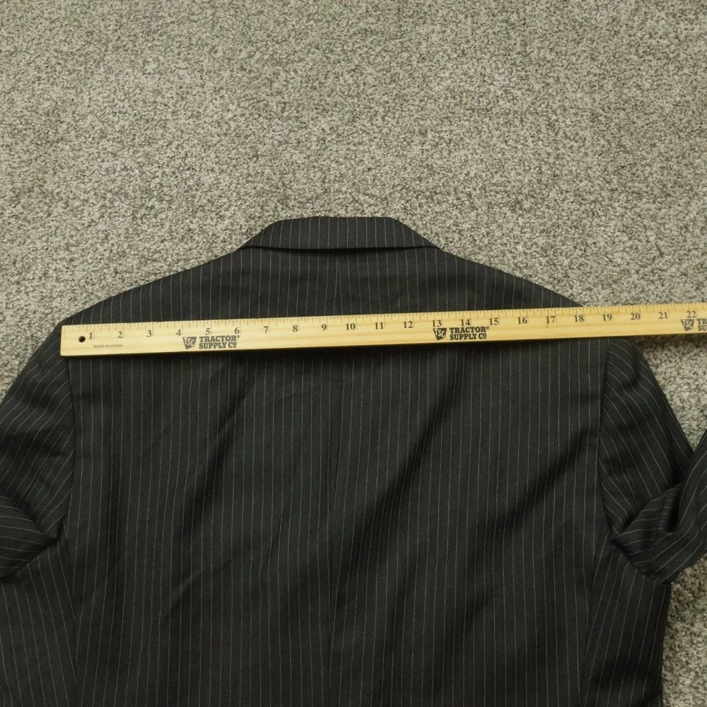 loro piano Daniel Cremieux Collection Mens 42L Black Pinstripe Wool Blend Suit